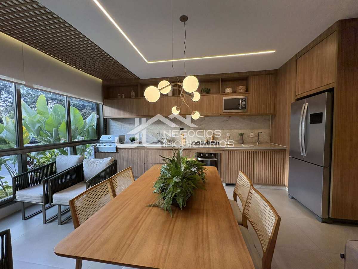 Cozinha integrada (decorado) - Apartamento à venda, no Espaço Conceição,  em Indaiatuba, Cidade Nova II, com 3 quartos, 85,13m²