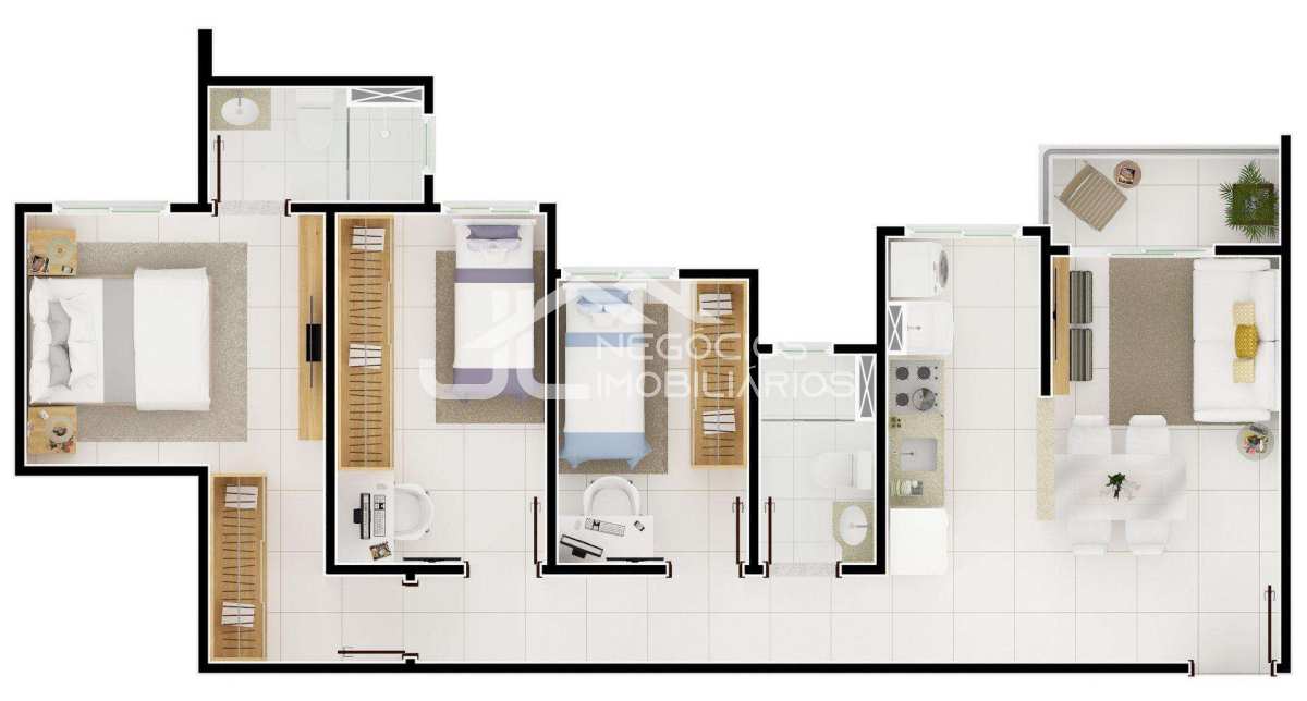 Apartamento para alugar com 3 quartos, 65m² - Jardim Santiago,Indaiatuba